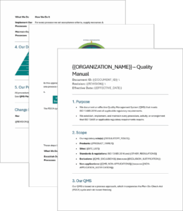 3-page quality manual template